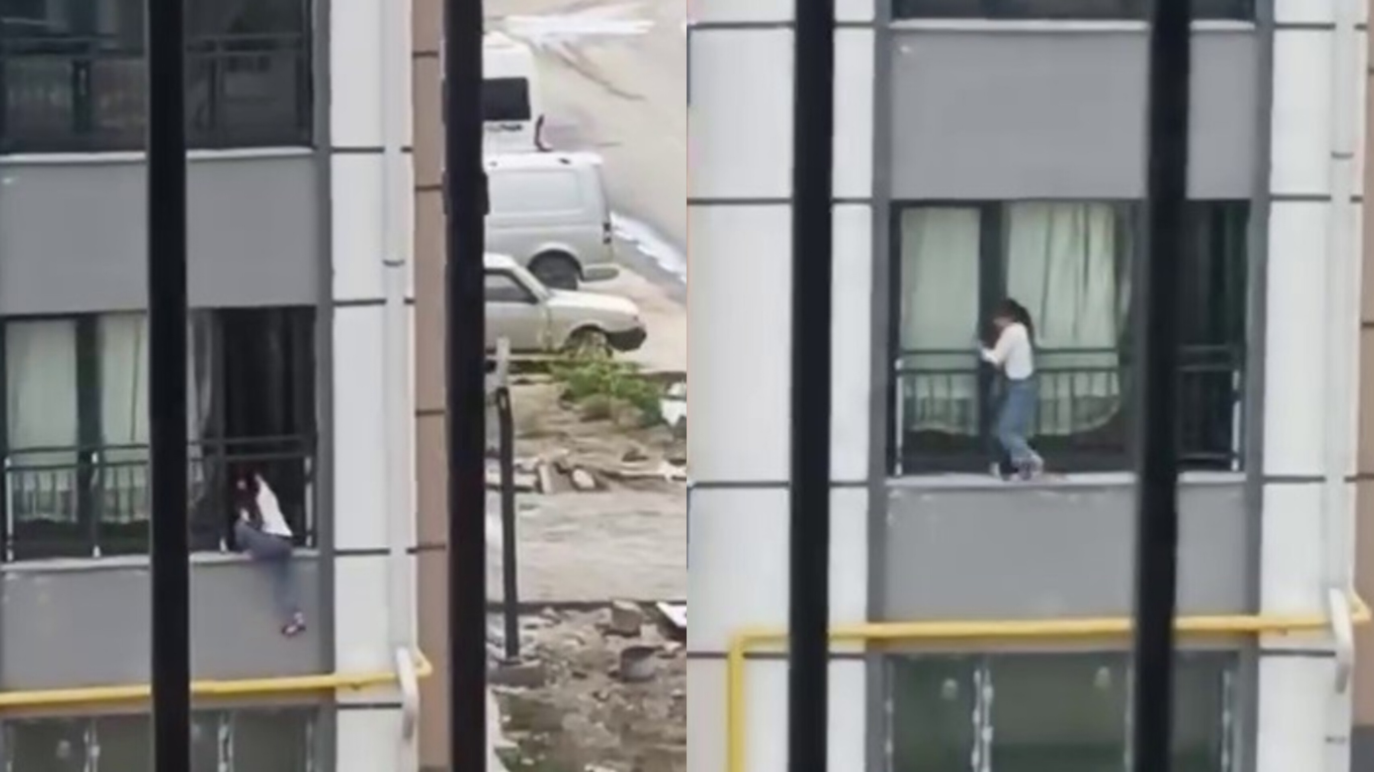 Camdan Çıkan Çocuk Korkulukta Yürüdü