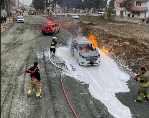 Doğalgaz Kaçağı Aracı Yaktı
