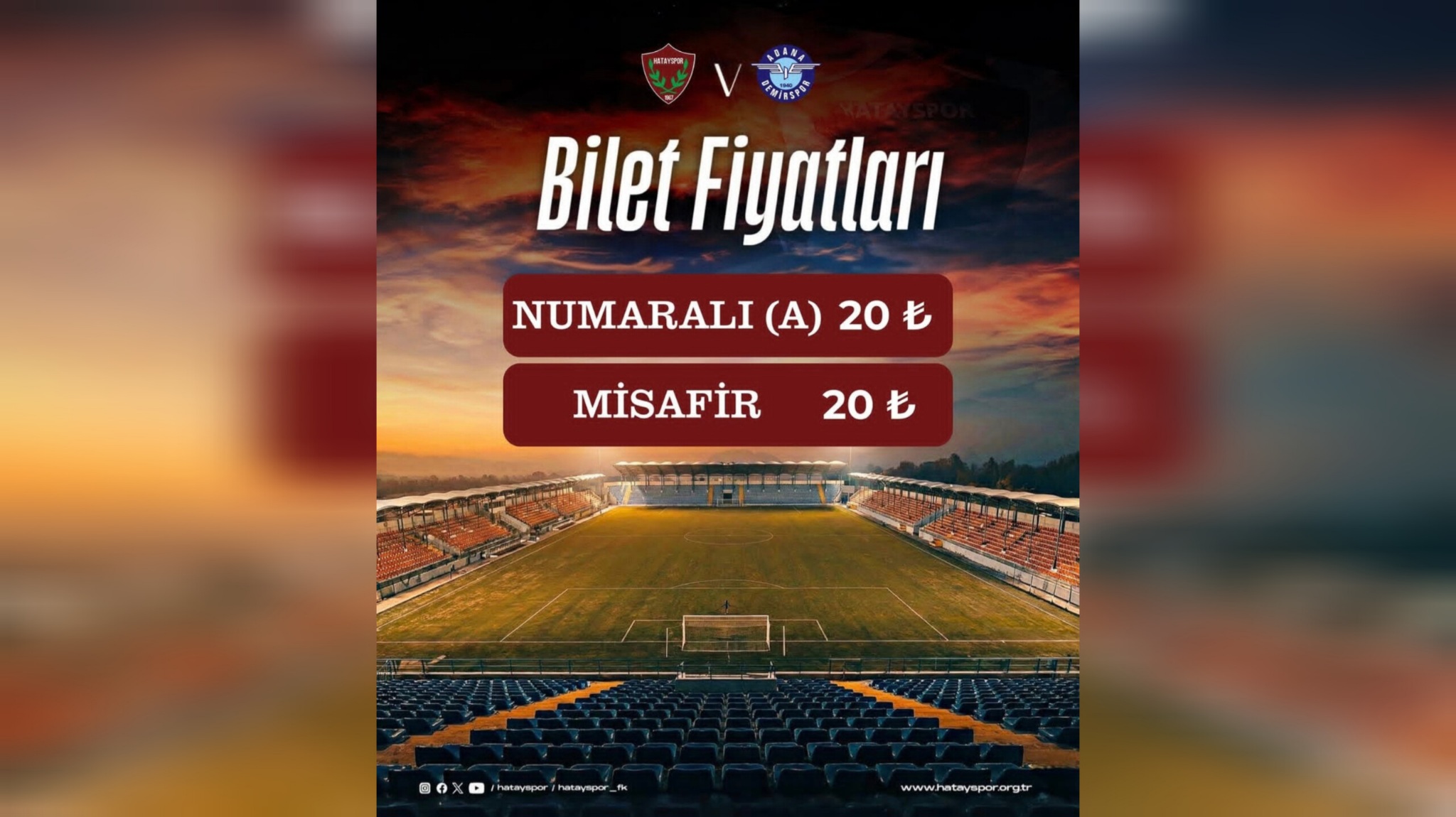 Hatayspor ile Adana Demirspor Biletleri Satışta