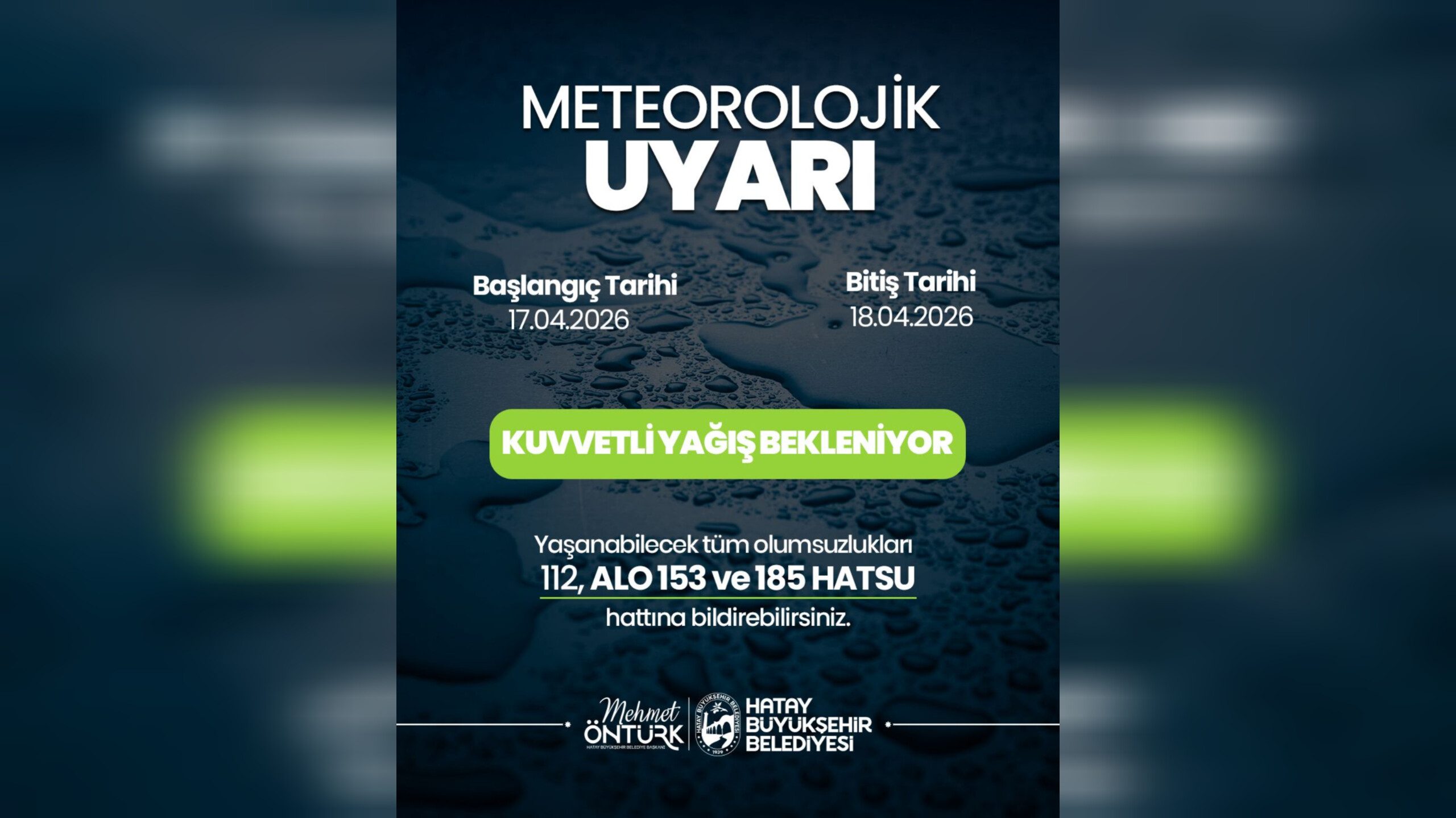 Kuvvetli Sağanak ve Gök Gürültülü Yağış Uyarısı