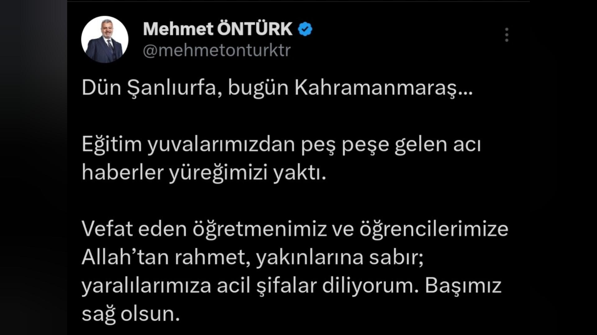 Öntürk: Yüreğimiz Yandı haber fotoğrafı