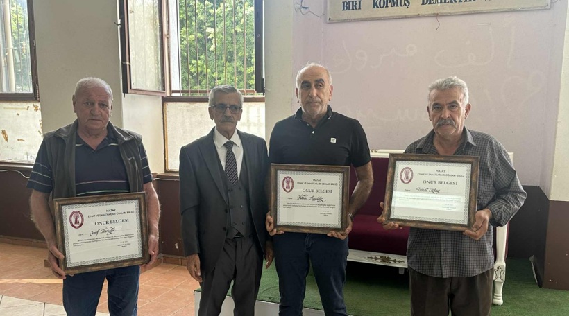 Sanayi Esnafını Onur Belgesiyle Onurlandırdı